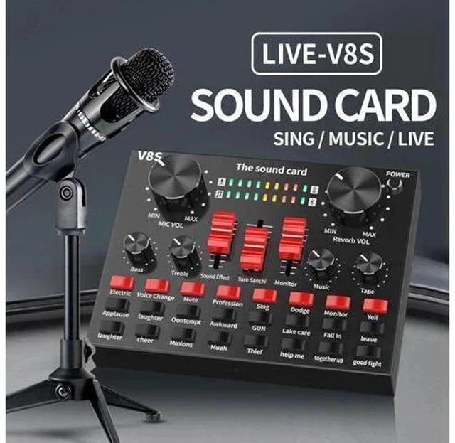 Alt view image 5 of 7 - Sound Card Voice Changer o DJ Mixer for Phone Computer Game iPad Karaoke Broadcast Recording Mic Sound Card Set