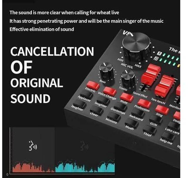 Alt view image 4 of 7 - Sound Card Voice Changer o DJ Mixer for Phone Computer Game iPad Karaoke Broadcast Recording Mic Sound Card Set