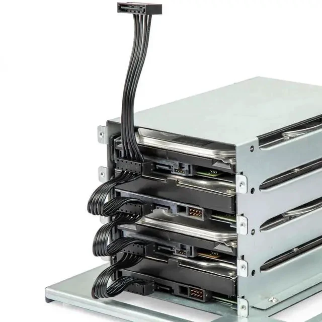 Alt view image 3 of 5 - 40cm SATA 15 Pin to 4 Port SATA Power Splitter Cable for HDD SSD Optical Drives