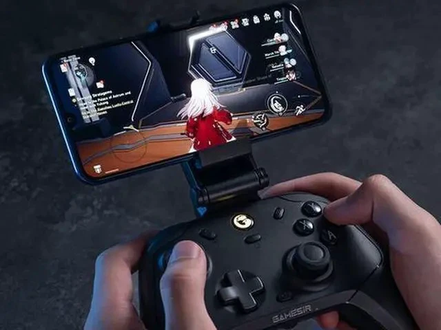 Alt view image 2 of 6 - GameSir Controller Phone Clip Holder, Mobile Phone Mount Bracket for GameSir Cyclone 2 / Cyclone Pro / T4 PRO Gamepad, Adjustable Smartphone Clamp for iPhone & Android Phone Gaming