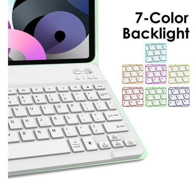 Alt view image 5 of 5 - Fintie Keyboard Case for iPad Air 11-inch M2 (2024), iPad Air 5th Generation (2022) / iPad Air 4th Gen 10.9" - Soft TPU Back Cover w/Magnetically Detachable Bluetooth Keyboard, Backlight/Purple