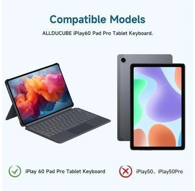 Alt view image 2 of 5 - ALLDOCUBE Keyboard, Keyboard Case with Touchpad iPlay 60 Pad Pro 3-in-1 Tablet - Suspended Case for iPlay 60 Pad Pro, Very Protective But Thin + Convenient Magnetic Stand, Tablet PC CASE
