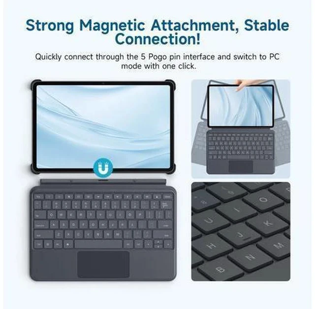 Alt view image 4 of 5 - ALLDOCUBE Keyboard, Keyboard Case with Touchpad iPlay 60 Pad Pro 3-in-1 Tablet - Suspended Case for iPlay 60 Pad Pro, Very Protective But Thin + Convenient Magnetic Stand, Tablet PC CASE