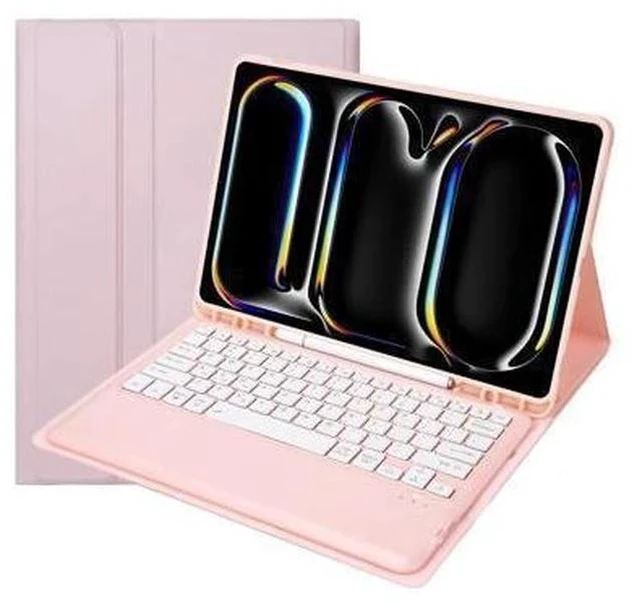 Main image of KcoxdCn New iPad Pro 13 Inch 2024 Keyboard Case for iPad Pro 13 Inch Keyboard Case 2024 Model 7th Generation with Pencil Holder Mutil Angles Stand Cover Detachable Wireless Keyboard (Pink)