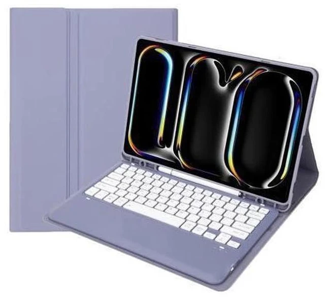 Main image of KcoxdCn New iPad Pro 13 Inch 2024 Keyboard Case for iPad Pro 13 Inch Keyboard Case 2024 Model 7th Generation with Pencil Holder Mutil Angles Stand Cover Detachable Wireless Keyboard (Violet)