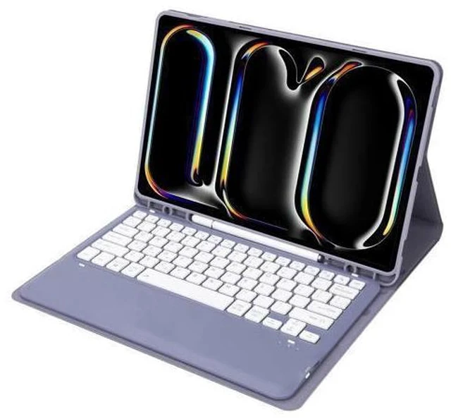 Alt view image 2 of 7 - KcoxdCn New iPad Pro 13 Inch 2024 Keyboard Case for iPad Pro 13 Inch Keyboard Case 2024 Model 7th Generation with Pencil Holder Mutil Angles Stand Cover Detachable Wireless Keyboard (Violet)