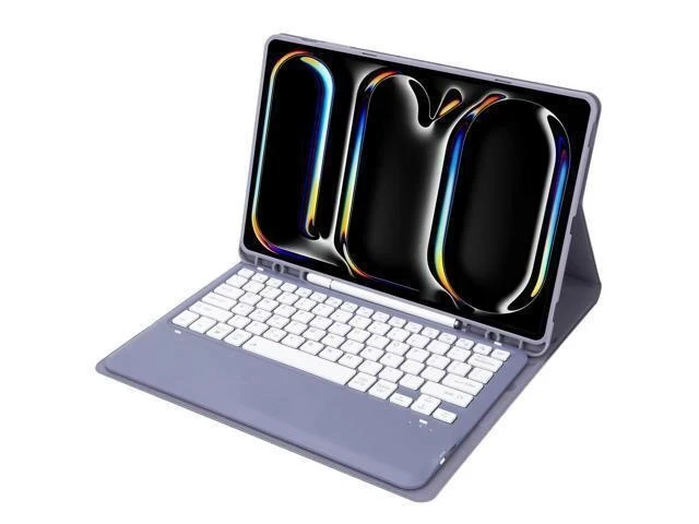 Alt view image 7 of 7 - KcoxdCn New iPad Pro 13 Inch 2024 Keyboard Case for iPad Pro 13 Inch Keyboard Case 2024 Model 7th Generation with Pencil Holder Mutil Angles Stand Cover Detachable Wireless Keyboard (Violet)