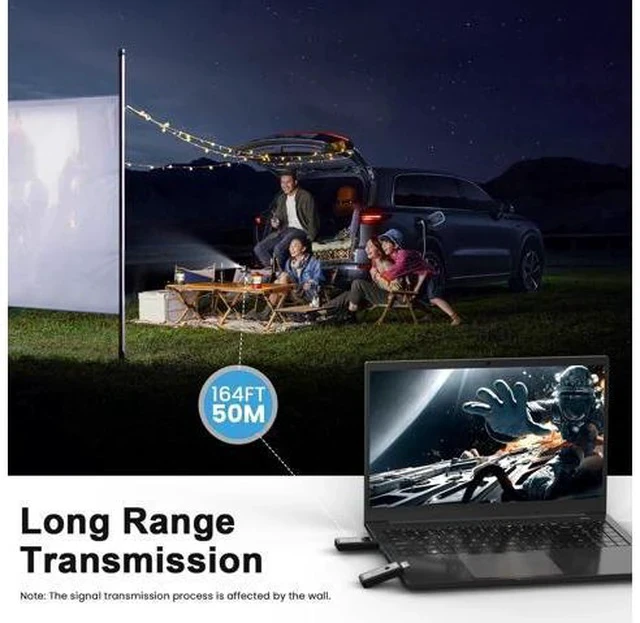 Alt view image 5 of 7 - Wireless HDMI Transmitter and Receiver with Adapter 4K Wireless HDMI Extender 1080P HDMI Wireless Kit Plug & Play Support 2.4/5GHz for Streaming Video and Audio to Monitor from Laptop/Pc/Tv Box