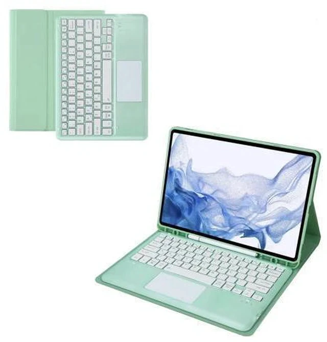 Alt view image 4 of 5 - AnMengXinLing Case for iPad Air 13 Inch 2024 with Touchpad Keyboard, Keyboard Case for iPad Pro 12.9 6th/5th/4th Generation with Pencil Holder Trackpad Detachable Keyboard(Mint Green)