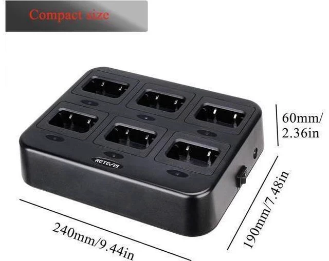Alt view image 7 of 7 - Retevis RT68 NR10 Six-Way Charger, Multi Unit Rapid Charger for Retevis RT68 NR10 Walkie Talkie and Battery (1 Pack)