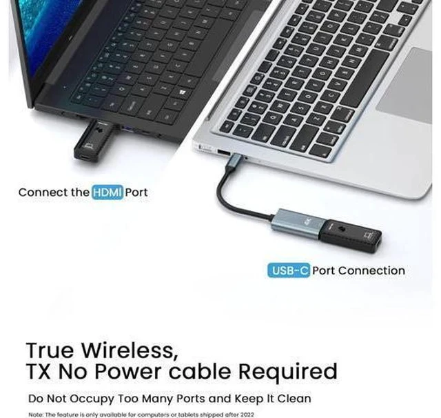 Alt view image 6 of 7 - Wireless HDMI Transmitter and Receiver with Adapter 4K Wireless HDMI Extender 1080P HDMI Wireless Kit Plug & Play Support 2.4/5GHz for Streaming Video and Audio to Monitor from Laptop/Pc/Tv Box