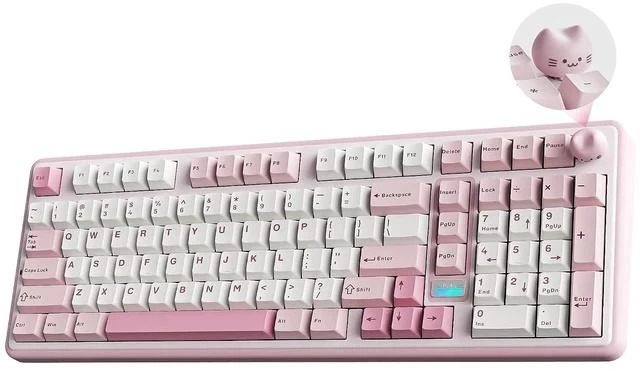 Alt view image 2 of 2 - B98 PRO QMK/VIA Wireless Mechanical Gaming Keyboard,96% Layout with Numpad and Cute Cat Knob, BT/2.4