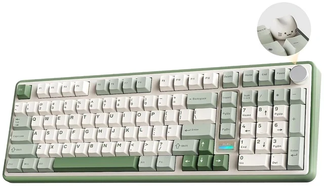 Alt view image 2 of 2 - B98 PRO QMK/VIA Wireless Mechanical Gaming Keyboard,96% Layout with Numpad and Cute Cat Knob, BT/2.4