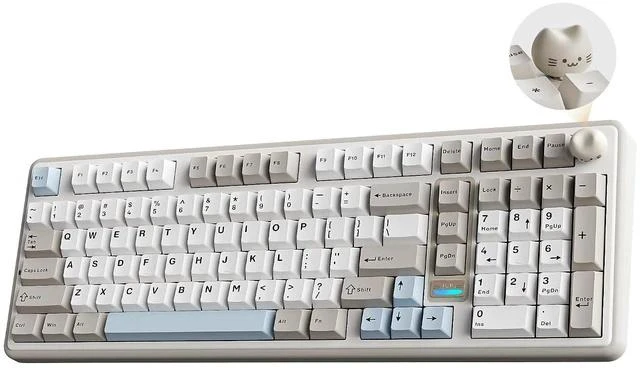 Main image of B98 PRO QMK/VIA Wireless Mechanical Gaming Keyboard,96% Layout with Numpad and Cute Cat Knob, BT/2.4