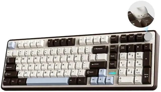 Main image of B98 PRO QMK/VIA Wireless Mechanical Gaming Keyboard,96% Layout with Numpad and Cute Cat Knob, BT/2.4