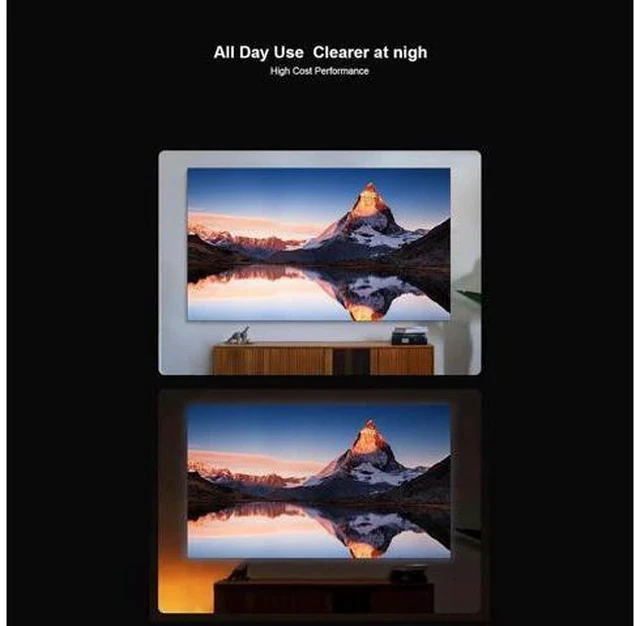 Alt view image 2 of 7 - Mini Projector, 1080P Projector 270° Rotatable Smart Projector Video Projector Support Pen, Movie Projector for Android TV Home Theater (US Plug)
