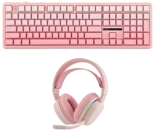 Alt view image 2 of 2 - Aula F108 100% Mechanical Keyboard with G7 Wireless Gaming Headset
