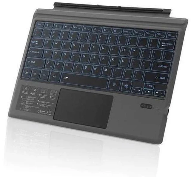 Main image of Wireless Bluetooth Keyboard with Touchpad for Microsoft Surface Pro 3/4/5/6/7, Portable Replacement Keyboard Type Cover with 7 Color LED Backlit, Built-in 550mAh Lithium Battery