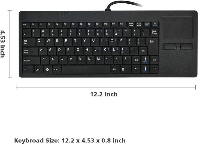 Alt view image 4 of 5 - MCSaite Wired Silm Keyboard with Touchpad - Portable Scissors Foot Structure - USB Port with 1 Hubs Fit with Professional or Industrial Use for Computer Laptop Mac Notebook
