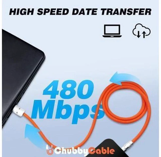 Alt view image 5 of 5 - chubbycable Chubby 3.0 Fast Charging Cable Durable Soft Silicone USB C Cable 240W Extra Thick Phone Charger Cord Data Transfer Type C Cable, Rose Red, Type-C to Type-C, 13.1 FT