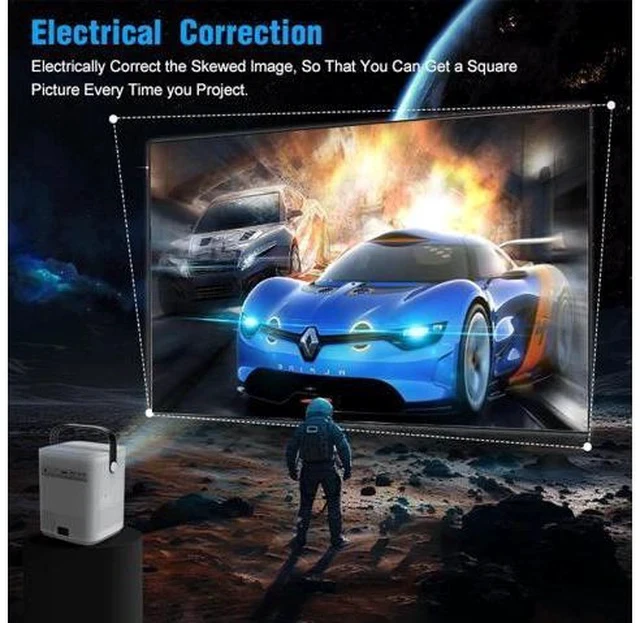 Alt view image 5 of 7 - Portable Projector, Full HD Projector with 4k 1080P Support with Android 11,280ANSI 10,000 Lumens, WiFi 6 BT 5.0 Video Projector for Mobile Phone/TV Stick/HDMI/USB/PC Home Theater Projector