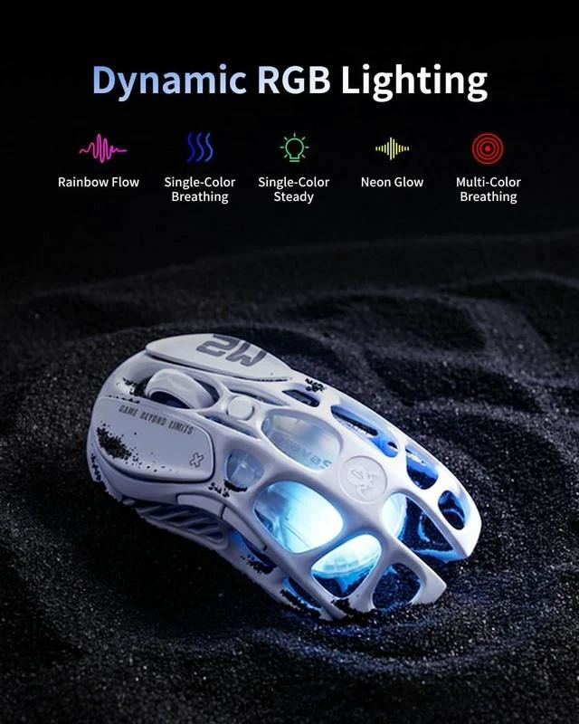 Alt view image 3 of 7 - Mercury K1 Lite Keyboard Crystal Aurora & M2 Mouse Opaline White