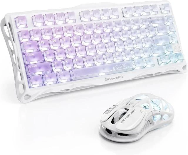 Main image of Mercury K1 Lite Keyboard Crystal Aurora & M2 Mouse Opaline White