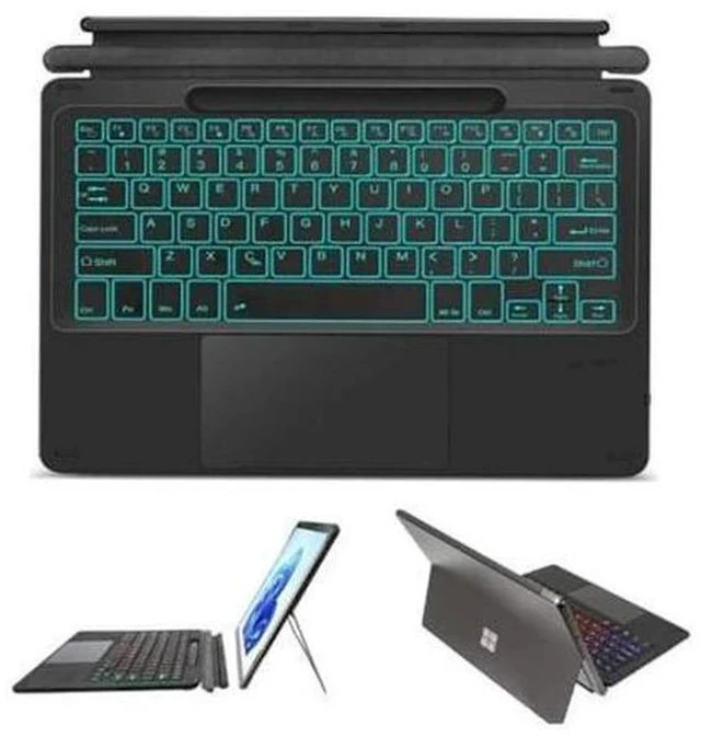 Main image of Bluetooth Keyboard for Microsoft Surface Pro 11/Pro 10 2024/Pro 9/Pro 8/Pro X 13 Inch, Wireless Touch Trackpad Thin Keyboard, 7 Colors Backlit Detachable with Pen Holder