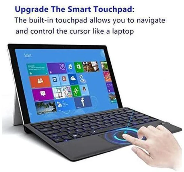 Alt view image 3 of 5 - Bluetooth Keyboard for Microsoft Surface Pro 11/Pro 10 2024/Pro 9/Pro 8/Pro X 13 Inch, Wireless Touch Trackpad Thin Keyboard, 7 Colors Backlit Detachable with Pen Holder