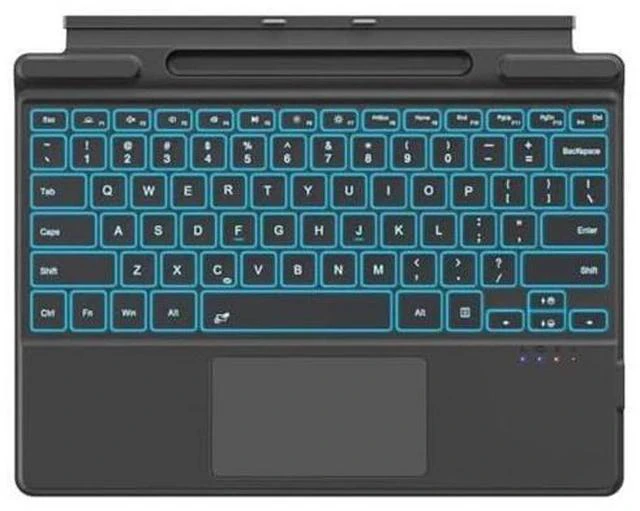 Main image of MoKo Keyboard for Surface Pro 11/10/9/8/X, 7 Color Backlight Keyboard for Surface Pro 11 2024, Wireless Surface Pro 11/Pro 10/Pro 9 Keyboard with Trackpad/Pen Holder, Blackgray