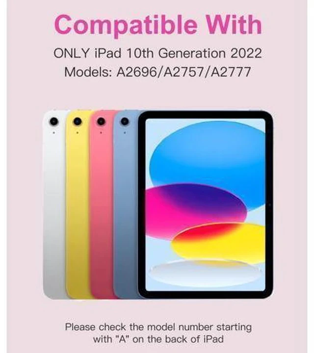 Alt view image 2 of 5 - Hamile iPad 10th Generation Case with Keyboard 10.9 Inch - 7 Colors Backlit Wireless Detachable Folio Keyboard Cover with Pencil Holder for New iPad 10th Gen 2022 (Hot Pink)