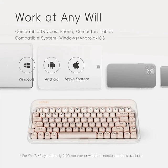 Alt view image 3 of 6 - DOT Foundation Mechanical Keyboard, 75% Rechargeable Hot-swappable Keyboards with 3 Types Connection for Windows, Mac OS/Pink GATERON Baby Racoon Switches