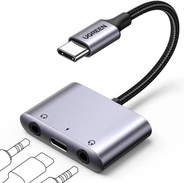 Main image of USB C to 3.5mm Audio Adapter 3 in 1 Charger and Headphone Splitter USB C to Aux Dual Headphone Jack with PD 60W Fast Charge Cable for iPhone 17/16 Pro Max, Galaxy S25/24 Ultra, Pixel 10, iPad