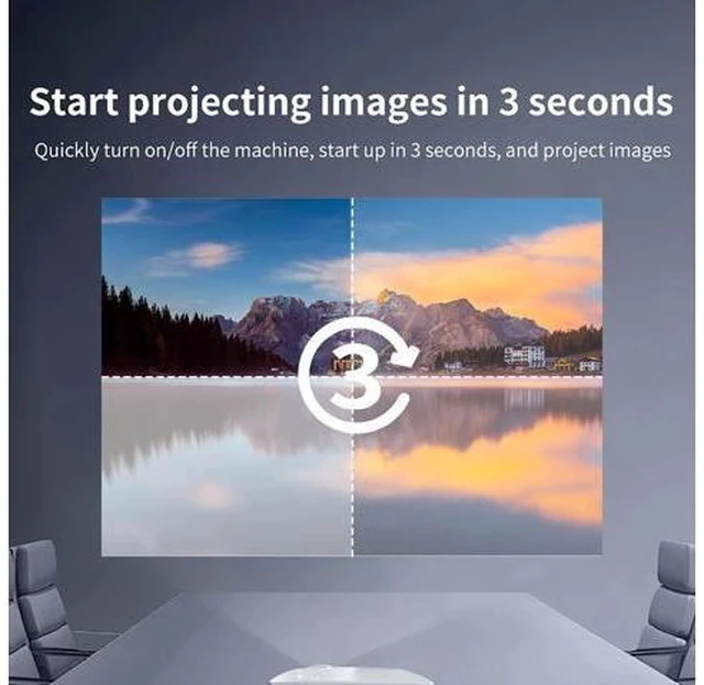 Alt view image 3 of 7 - DLP Business Projector 3300 Lumens High Brightness Projector for Office Large and Clear Daytime Display