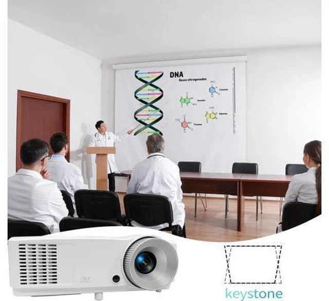 Alt view image 7 of 7 - DLP Business Projector 3300 Lumens High Brightness Projector for Office Large and Clear Daytime Display