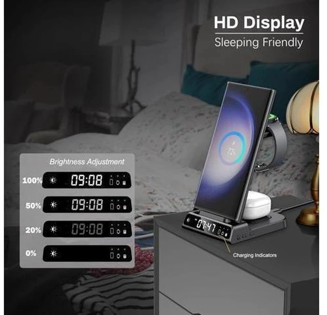 Alt view image 3 of 7 - Wireless Charger for Devices, 4 in 1 Charging Station for Galaxy S24 Ultra/S24/S24+/S23 Ultra/Z Fold5/Z Flip, Galaxy Watch Charger for Galaxy Watch 6/6 Classic/5/5 Pro/4, Galaxy Buds 2