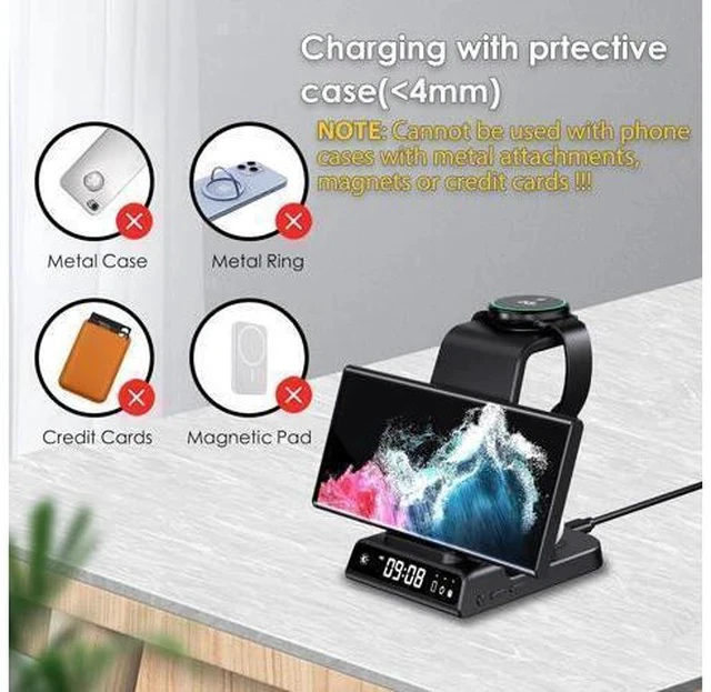 Alt view image 7 of 7 - Wireless Charger for Devices, 4 in 1 Charging Station for Galaxy S24 Ultra/S24/S24+/S23 Ultra/Z Fold5/Z Flip, Galaxy Watch Charger for Galaxy Watch 6/6 Classic/5/5 Pro/4, Galaxy Buds 2