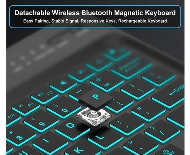 Alt view image 4 of 5 - Keyboard Case for iPad Air 13-inch (M2, 2024) & iPad Pro 12.9 (6th 2022/5th 2021/4th 2020/3rd 2018 Gen), Detachable Bluetooth Keyboard| Smart 7 Color Backlit| Slim Protection Cover with Pencil Holder