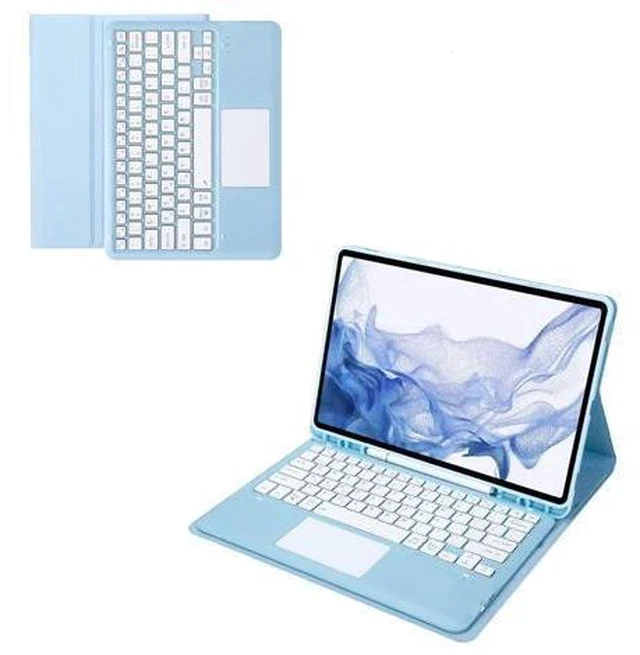 Alt view image 3 of 5 - AnMengXinLing Case for iPad Air 13 Inch 2024 with Touchpad Keyboard, Keyboard Case for iPad Pro 12.9 6th/5th/4th Generation with Pencil Holder Trackpad Detachable Keyboard (Sky Blue)
