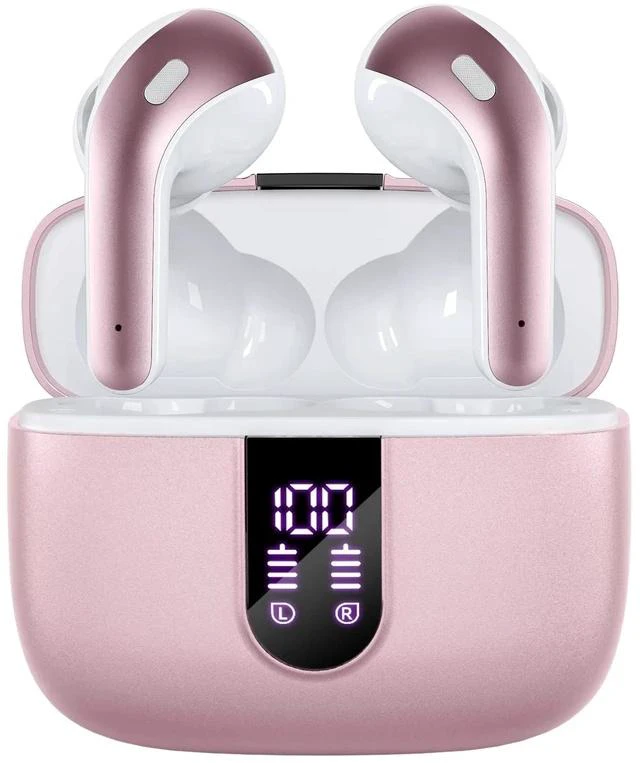 Main image of Bluetooth Headphones True Wireless Earbuds 60H Playback LED Power Display Earphones with Wireless Charging Case IPX5 Waterproof in-Ear Ear buds with Mic for TV Smart Phone Laptop Computer Sports