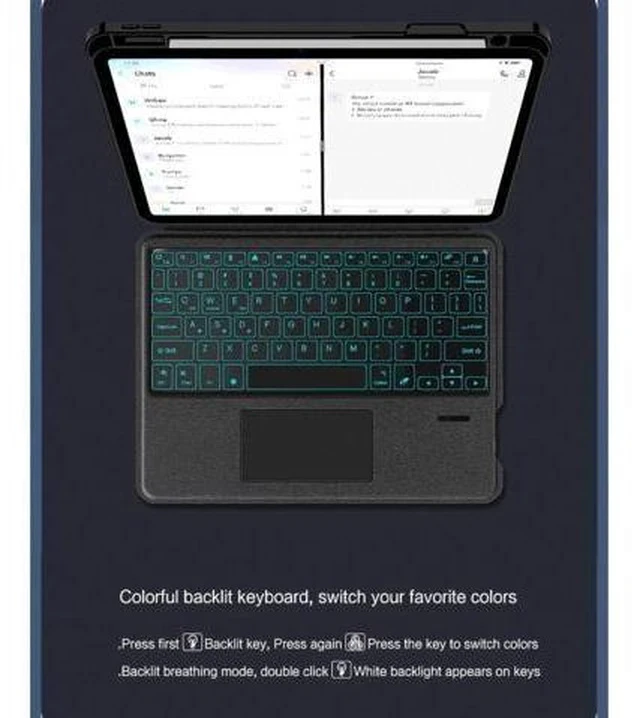 Alt view image 5 of 7 - kaidisen Backlit Keyboard Case for iPad Pro 11 inch M4 2024 Keyboard with Touchpad Backlight Portrait Mode Magnetic Detachable Touch Keyboard Case
