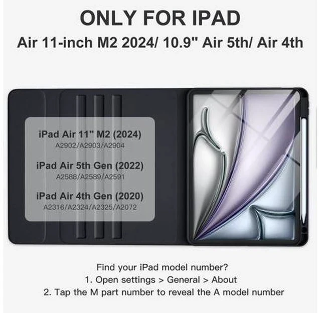 Alt view image 2 of 5 - Harvopu Compatible for iPad Air 11-inch/ 10.9" Air 5th 4th Generation Case with Keyboard - Backlit Detachable, Folio Cover with Pencil Holder for iPad Air 11 Inch M3/M2, Air 5 2022/ Air 4 (Black)