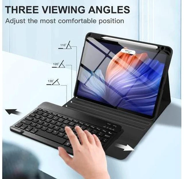 Alt view image 5 of 5 - Harvopu Compatible for iPad Air 11-inch/ 10.9" Air 5th 4th Generation Case with Keyboard - Backlit Detachable, Folio Cover with Pencil Holder for iPad Air 11 Inch M3/M2, Air 5 2022/ Air 4 (Black)