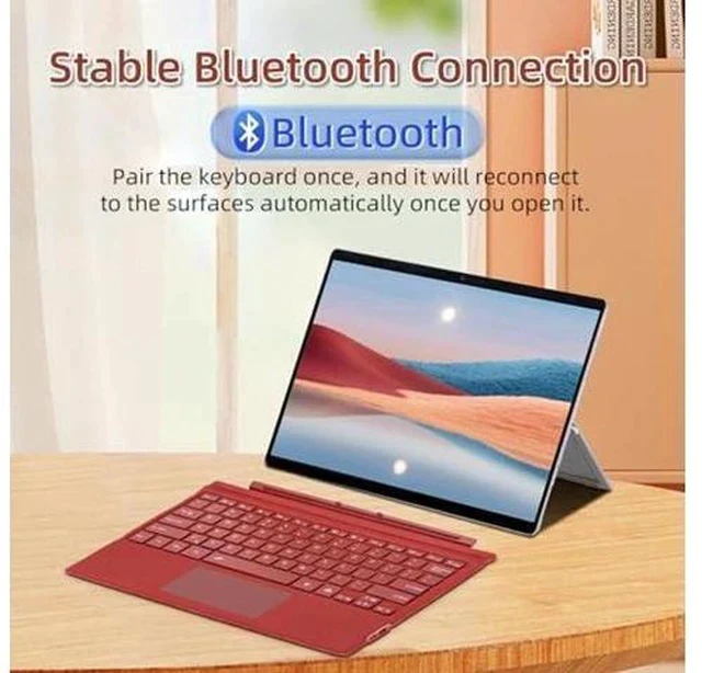Alt view image 4 of 5 - mobee Type Cover for Microsoft Surface Pro 7+/ Pro 7 / Pro 6 / Pro 5 / Pro 4 / Pro 3,Slim Bluetooch Type Keyboard with Multi-Touch Trackpad Tablet Keyboard (Red with Backlit)