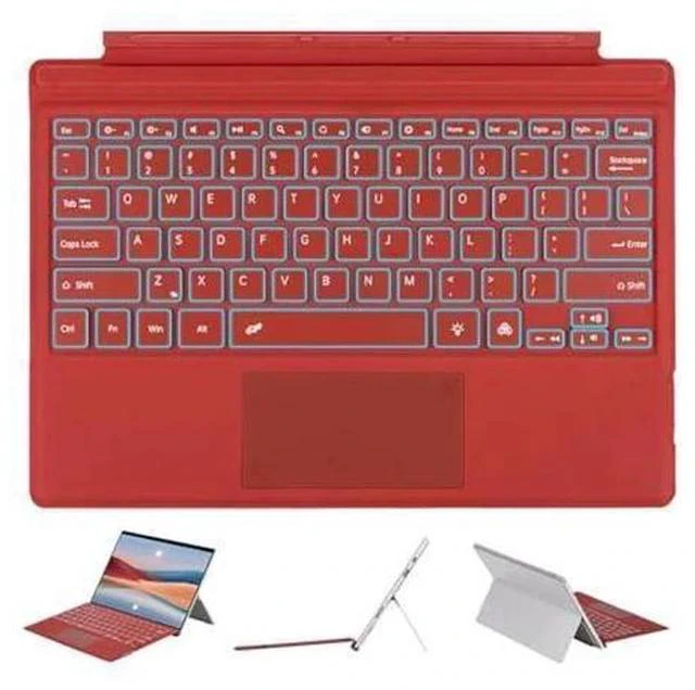 Main image of mobee Type Cover for Microsoft Surface Pro 7+/ Pro 7 / Pro 6 / Pro 5 / Pro 4 / Pro 3,Slim Bluetooch Type Keyboard with Multi-Touch Trackpad Tablet Keyboard (Red with Backlit)