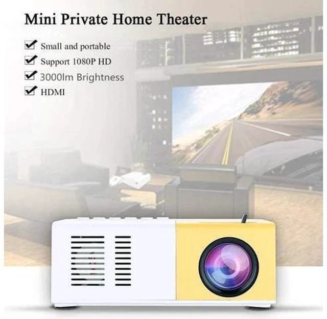 Alt view image 4 of 6 - Video Projectors, Full HD 1080P Projector 4500:1 Contrast Portable Mini LED Video Projector Support 1600 Lumens HDMI VGA AV USB