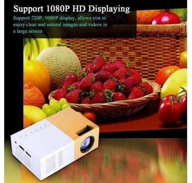 Alt view image 6 of 6 - Video Projectors, Full HD 1080P Projector 4500:1 Contrast Portable Mini LED Video Projector Support 1600 Lumens HDMI VGA AV USB