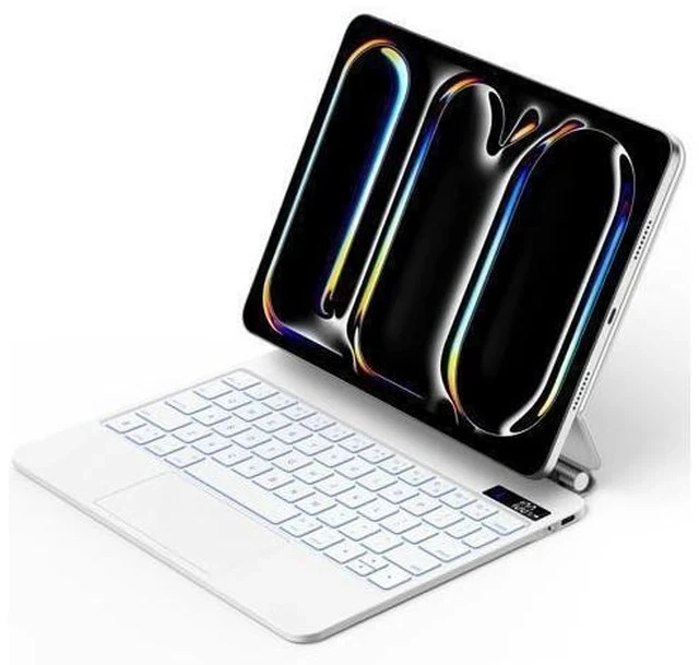 Alt view image 6 of 7 - GOOJODOQ Magnetic Keyboard Case for iPad Pro 11-inch(M4,2024),Click-Anywhere Trackpad with 7 Color Backlit for iPad Pro 11 Keyboard-Black-White