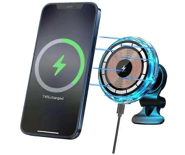 Alt view image 6 of 7 - Ecocleanpath Upgraded Wireless Magnetic Car Charger for iPhone 15/14/13/12 Series, Auto-Alignment & 10W Fast Charging (Black)