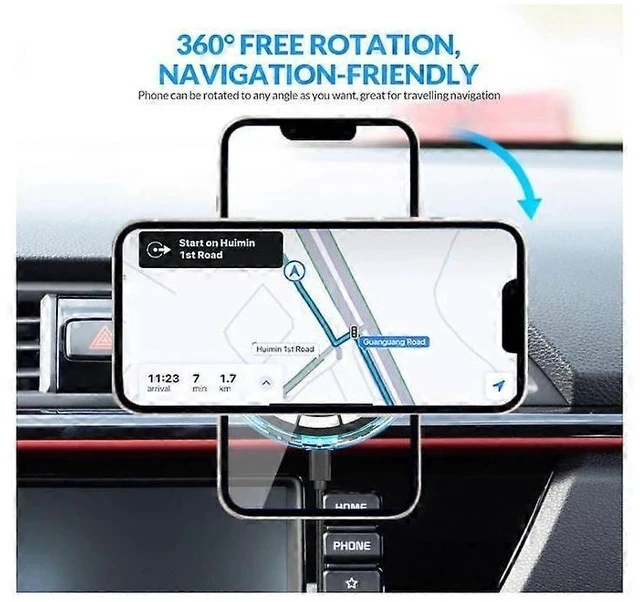 Alt view image 5 of 7 - Ecocleanpath Upgraded Wireless Magnetic Car Charger for iPhone 15/14/13/12 Series, Auto-Alignment & 10W Fast Charging (Black)